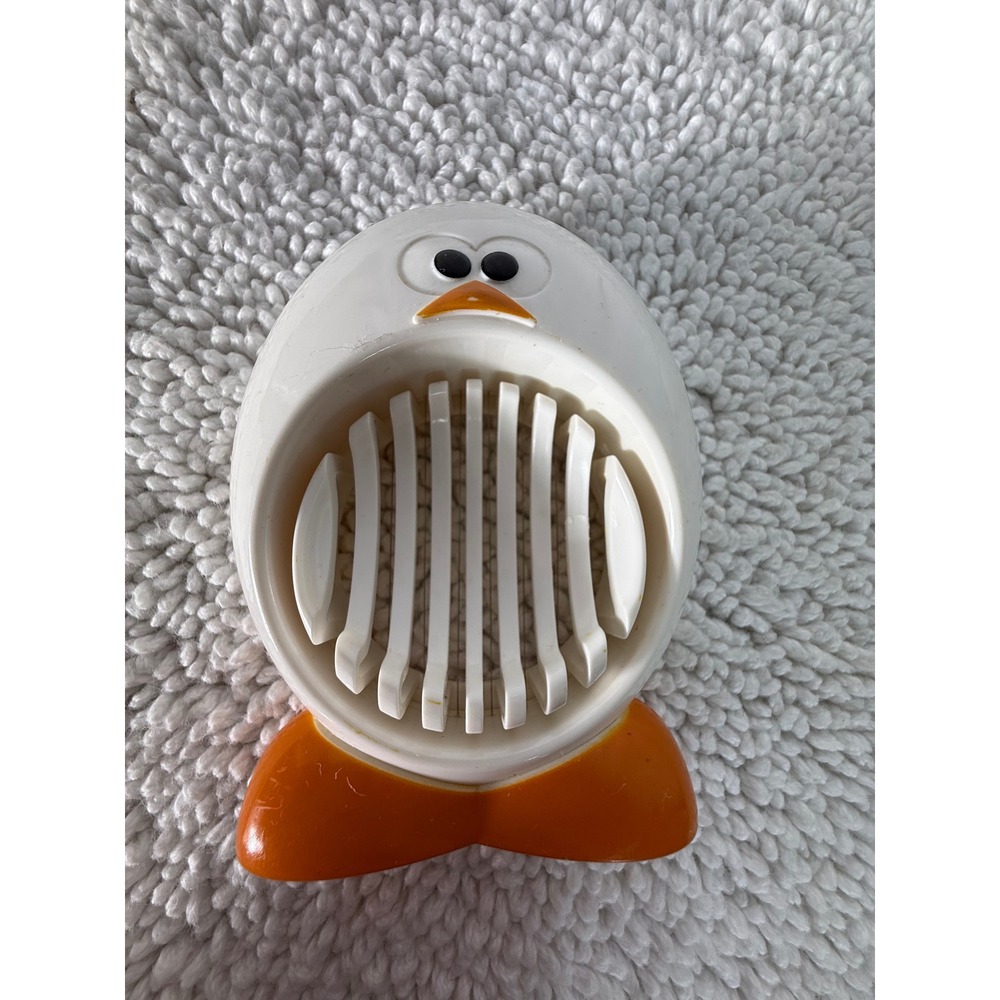 VTG Chick Shaped Manual Egg Slicer White Orange BPA Free Bird Kitchen Tool